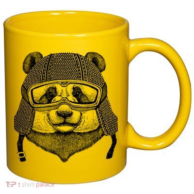 Cool Vintage Panda Aviator Pilot 11oz C Handle Ceramic Mug