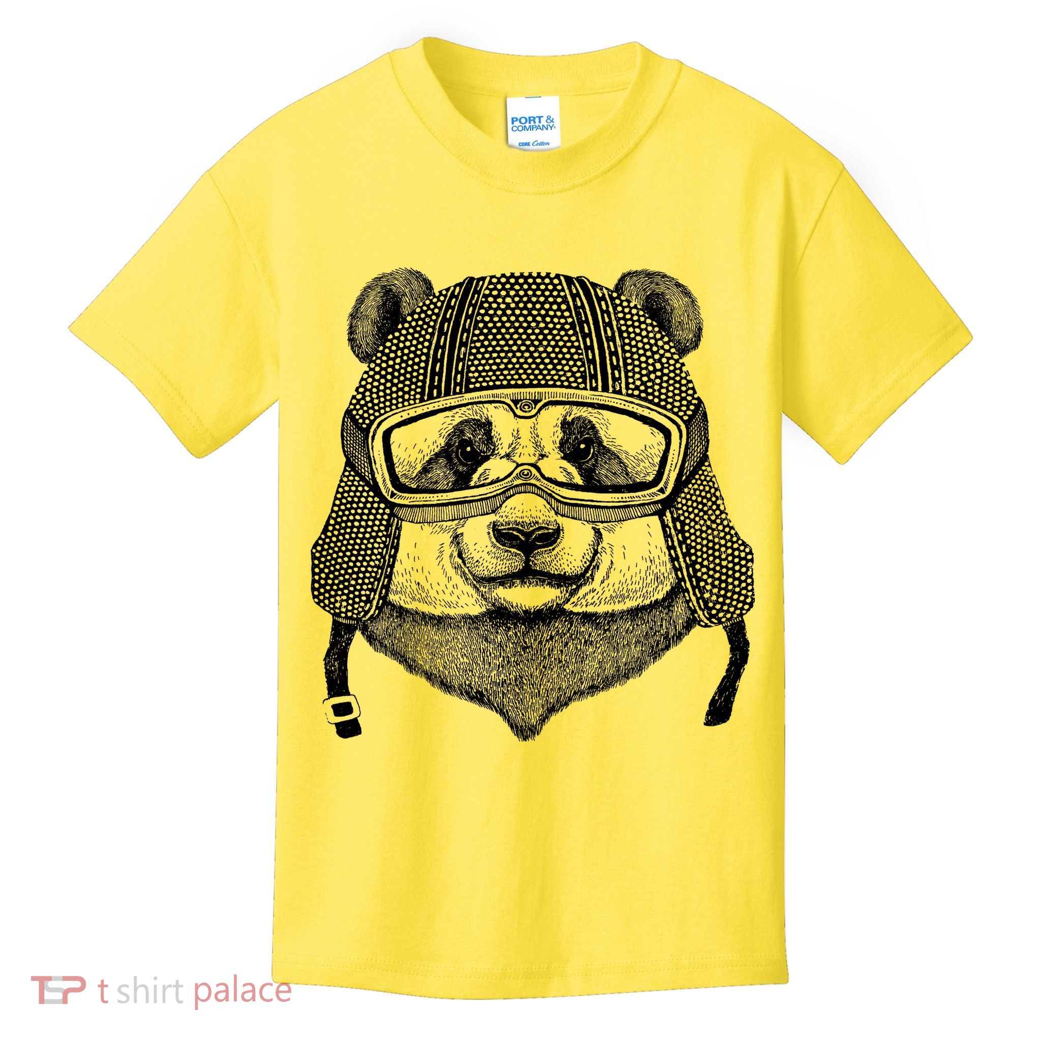 Cool Vintage Panda Aviator Pilot Kids T-Shirt