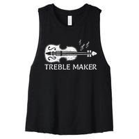 Cool Violin Player Violinist Viola Lover Women's Racerback Cropped Tank