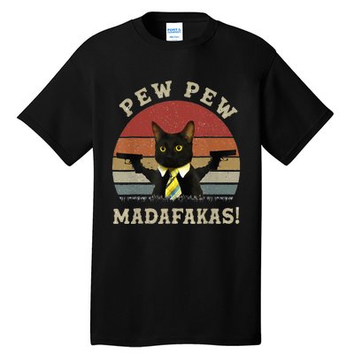 Cat Vintage PewPewPew Madafakas Cat Crazy Pew Vintage Tall T-Shirt