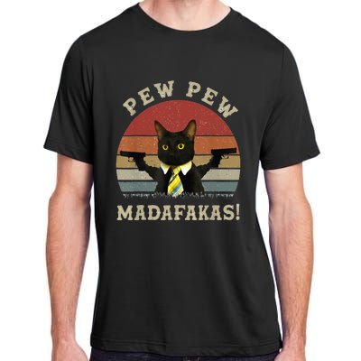 Cat Vintage PewPewPew Madafakas Cat Crazy Pew Vintage Adult ChromaSoft Performance T-Shirt