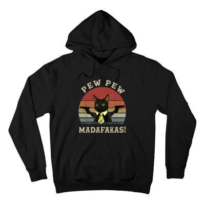 Cat Vintage PewPewPew Madafakas Cat Crazy Pew Vintage Tall Hoodie