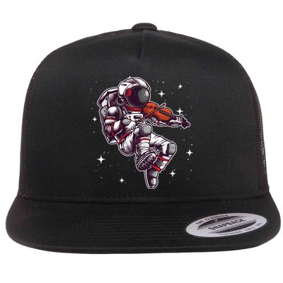 Cool Violin Player Astronaut For Men Women Viola Music Lover Flatbill Hat