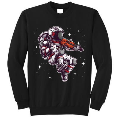 Cool Violin Player Astronaut For Men Women Viola Music Lover Tall Sweatshirt