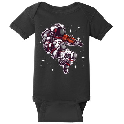 Cool Violin Player Astronaut For Men Women Viola Music Lover Baby Bodysuit