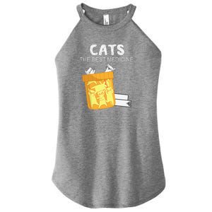 Cat Vitamins Pill Medical Funny Women's Perfect Tri Rocker Tank