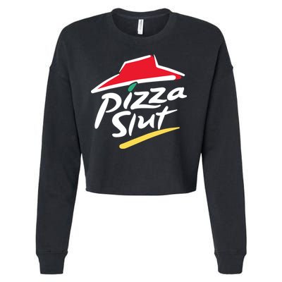 Cool Vintage Pizza Slut For Men And Women Cropped Pullover Crew