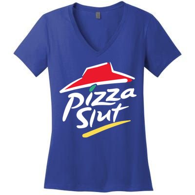 Cool Vintage Pizza Slut For Men And Women Women's V-Neck T-Shirt