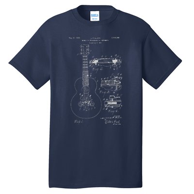 Classic Vintage Patent Print 1955 Guitar Bridge Tall T-Shirt