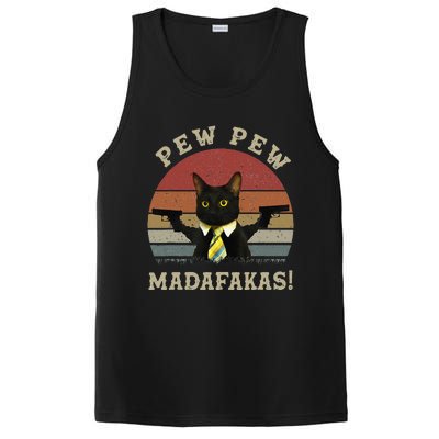 Cat Vintage PewPewPew Madafakas Cat Crazy Pew Vintage PosiCharge Competitor Tank