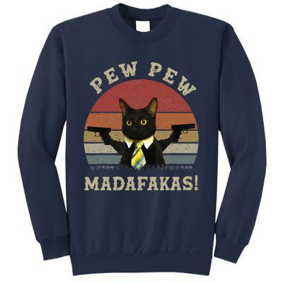 Cat Vintage PewPewPew Madafakas Cat Crazy Pew Vintage Sweatshirt