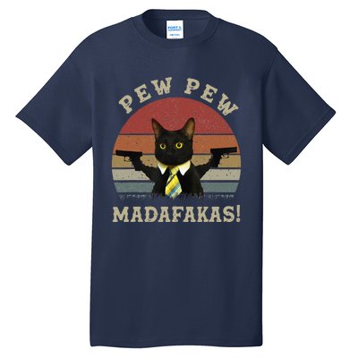 Cat Vintage PewPewPew Madafakas Cat Crazy Pew Vintage Tall T-Shirt