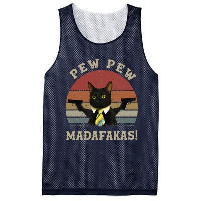 Cat Vintage PewPewPew Madafakas Cat Crazy Pew Vintage Mesh Reversible Basketball Jersey Tank