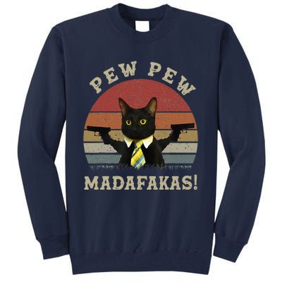 Cat Vintage PewPewPew Madafakas Cat Crazy Pew Vintage Tall Sweatshirt