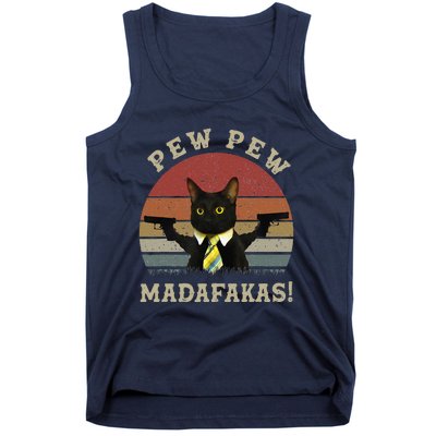 Cat Vintage PewPewPew Madafakas Cat Crazy Pew Vintage Tank Top