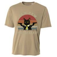 Cat Vintage PewPewPew Madafakas Cat Crazy Pew Vintage Cooling Performance Crew T-Shirt