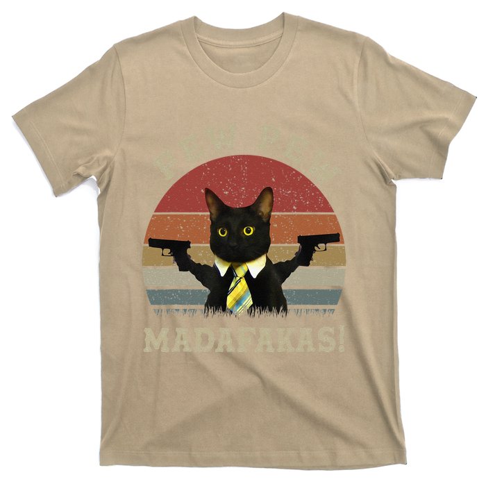 Cat Vintage PewPewPew Madafakas Cat Crazy Pew Vintage T-Shirt