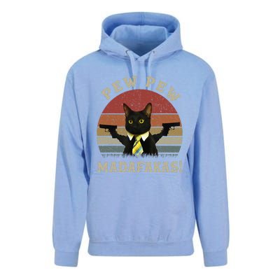 Cat Vintage PewPewPew Madafakas Cat Crazy Pew Vintage Unisex Surf Hoodie