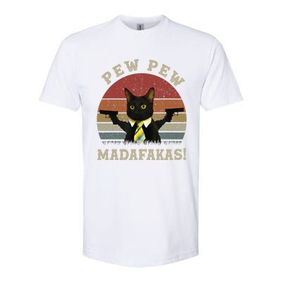 Cat Vintage PewPewPew Madafakas Cat Crazy Pew Vintage Softstyle CVC T-Shirt