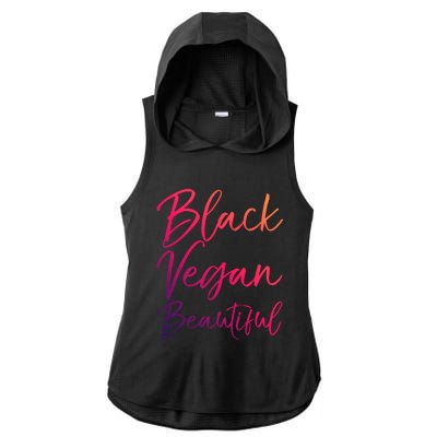 Cute Vegan Quote Funny Vegetarian Gift Black Vegan Beautiful Gift Ladies PosiCharge Tri-Blend Wicking Draft Hoodie Tank