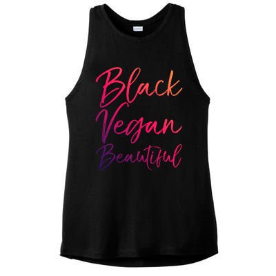 Cute Vegan Quote Funny Vegetarian Gift Black Vegan Beautiful Gift Ladies PosiCharge Tri-Blend Wicking Tank