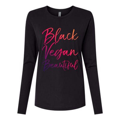 Cute Vegan Quote Funny Vegetarian Gift Black Vegan Beautiful Gift Womens Cotton Relaxed Long Sleeve T-Shirt