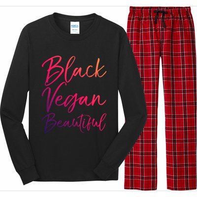 Cute Vegan Quote Funny Vegetarian Gift Black Vegan Beautiful Gift Long Sleeve Pajama Set