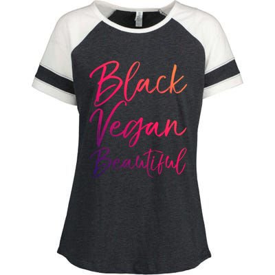 Cute Vegan Quote Funny Vegetarian Gift Black Vegan Beautiful Gift Enza Ladies Jersey Colorblock Tee