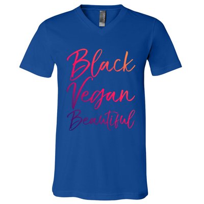 Cute Vegan Quote Funny Vegetarian Gift Black Vegan Beautiful Gift V-Neck T-Shirt