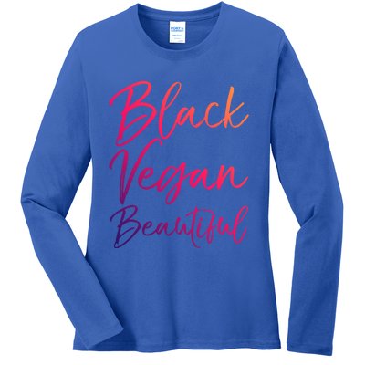 Cute Vegan Quote Funny Vegetarian Gift Black Vegan Beautiful Gift Ladies Long Sleeve Shirt