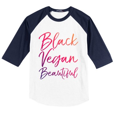 Cute Vegan Quote Funny Vegetarian Gift Black Vegan Beautiful Gift Baseball Sleeve Shirt