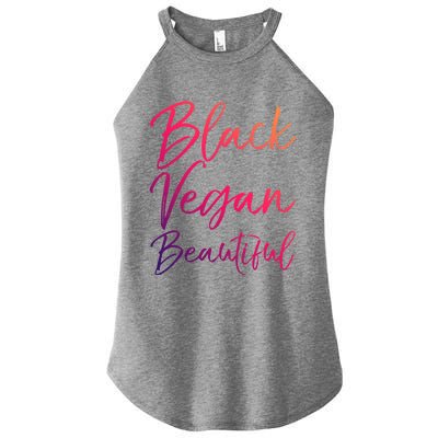 Cute Vegan Quote Funny Vegetarian Gift Black Vegan Beautiful Gift Women's Perfect Tri Rocker Tank