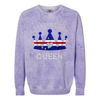 Cape Verde Queen Cape Verdean Pride Cape Verdean Crown Colorblast Crewneck Sweatshirt