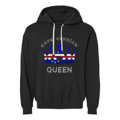 Cape Verde Queen Cape Verdean Pride Cape Verdean Crown Garment-Dyed Fleece Hoodie