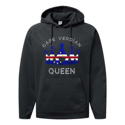 Cape Verde Queen Cape Verdean Pride Cape Verdean Crown Performance Fleece Hoodie