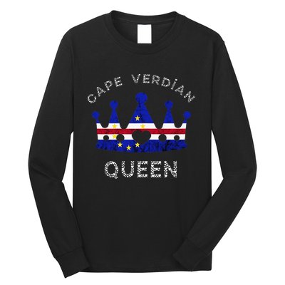 Cape Verde Queen Cape Verdean Pride Cape Verdean Crown Long Sleeve Shirt