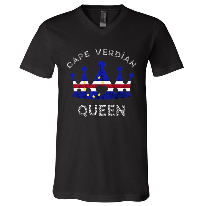 Cape Verde Queen Cape Verdean Pride Cape Verdean Crown V-Neck T-Shirt