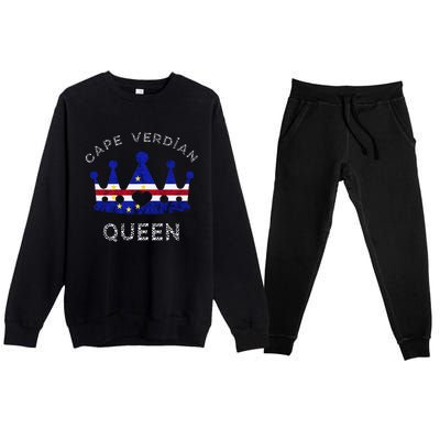 Cape Verde Queen Cape Verdean Pride Cape Verdean Crown Premium Crewneck Sweatsuit Set