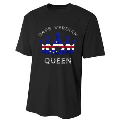 Cape Verde Queen Cape Verdean Pride Cape Verdean Crown Performance Sprint T-Shirt