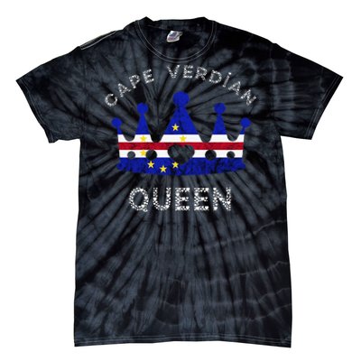 Cape Verde Queen Cape Verdean Pride Cape Verdean Crown Tie-Dye T-Shirt