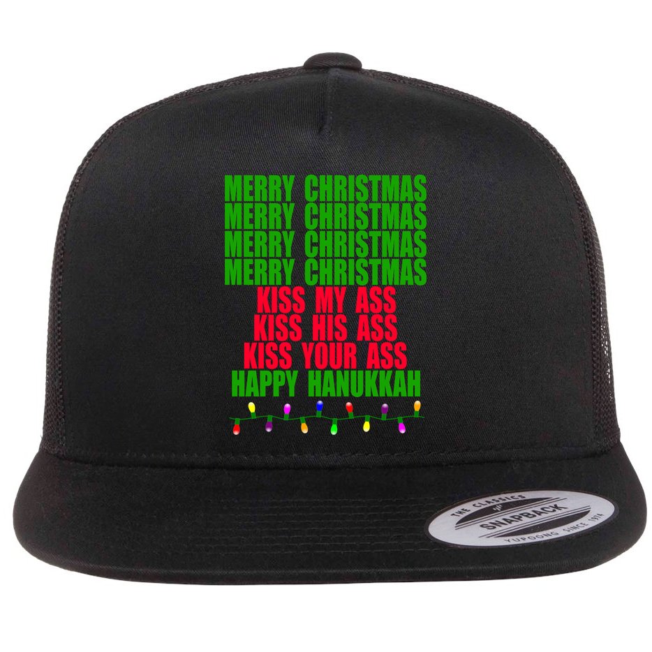 Christmas Vacation Quote Merry Christmas Essential Flat Bill Trucker Hat