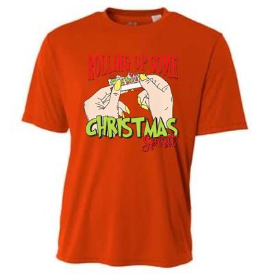 Christmas Vibes Rolling Up Some Christmas Spirit Gift Cooling Performance Crew T-Shirt