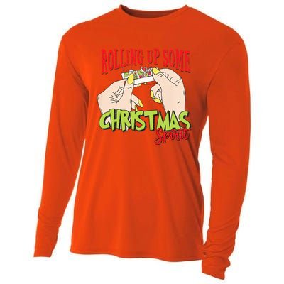 Christmas Vibes Rolling Up Some Christmas Spirit Gift Cooling Performance Long Sleeve Crew