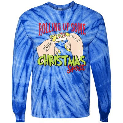 Christmas Vibes Rolling Up Some Christmas Spirit Gift Tie-Dye Long Sleeve Shirt