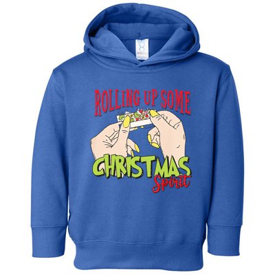 Christmas Vibes Rolling Up Some Christmas Spirit Gift Toddler Hoodie