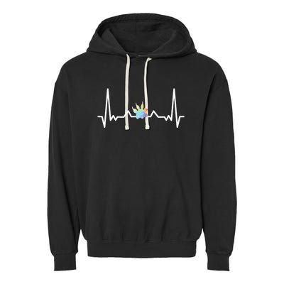 Cute Veterinarian Rainbow Paw Heartbeat Vet Tech Cool Gift Garment-Dyed Fleece Hoodie