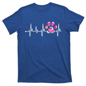 Cute Veterinarian Rainbow Paw Print Heartbeat Vet Tech Cute Gift T-Shirt