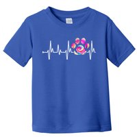 Cute Veterinarian Rainbow Paw Print Heartbeat Vet Tech Cute Gift Toddler T-Shirt