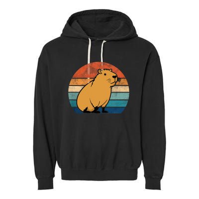 Capybara Vintage Rodent Funny Capybara Garment-Dyed Fleece Hoodie