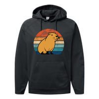 Capybara Vintage Rodent Funny Capybara Performance Fleece Hoodie